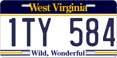 WV license plate 1TY584