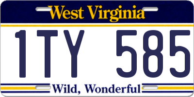 WV license plate 1TY585