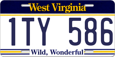WV license plate 1TY586