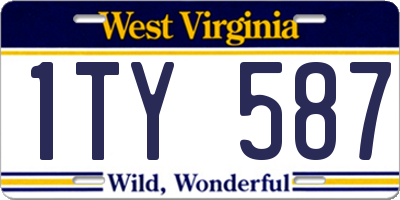 WV license plate 1TY587