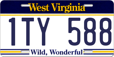 WV license plate 1TY588