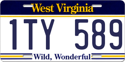 WV license plate 1TY589