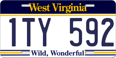 WV license plate 1TY592