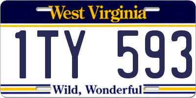WV license plate 1TY593
