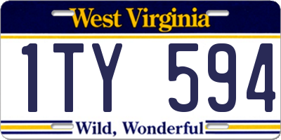 WV license plate 1TY594