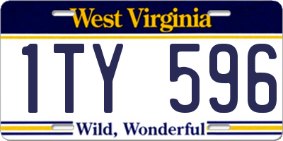 WV license plate 1TY596