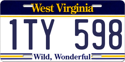 WV license plate 1TY598