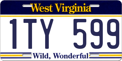 WV license plate 1TY599