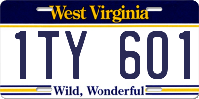 WV license plate 1TY601