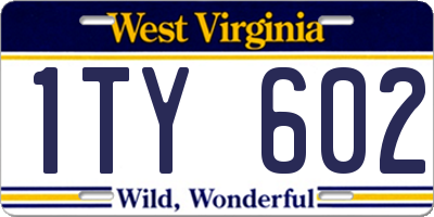WV license plate 1TY602