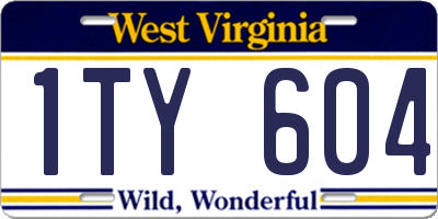 WV license plate 1TY604