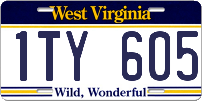 WV license plate 1TY605