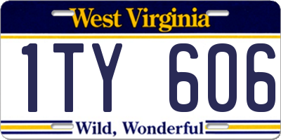 WV license plate 1TY606