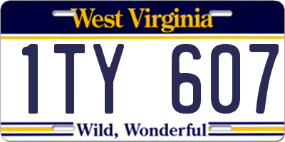 WV license plate 1TY607
