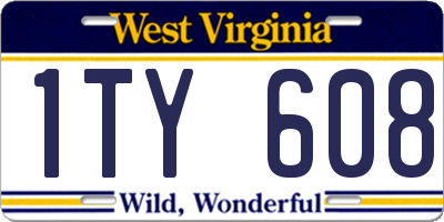 WV license plate 1TY608