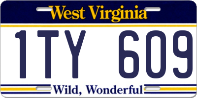 WV license plate 1TY609
