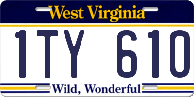 WV license plate 1TY610