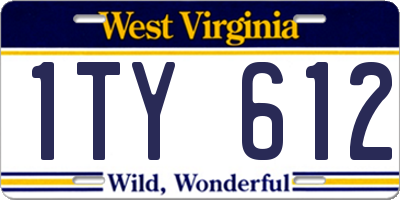 WV license plate 1TY612