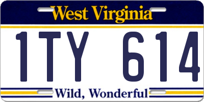 WV license plate 1TY614