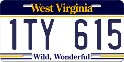 WV license plate 1TY615