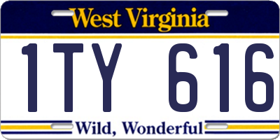 WV license plate 1TY616