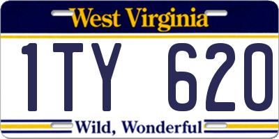 WV license plate 1TY620