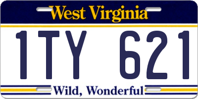 WV license plate 1TY621
