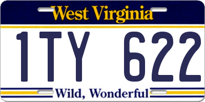 WV license plate 1TY622