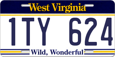 WV license plate 1TY624