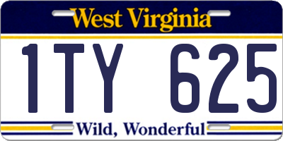 WV license plate 1TY625