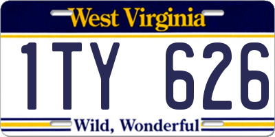 WV license plate 1TY626