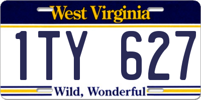 WV license plate 1TY627