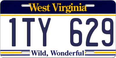 WV license plate 1TY629
