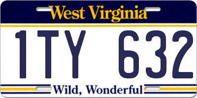 WV license plate 1TY632