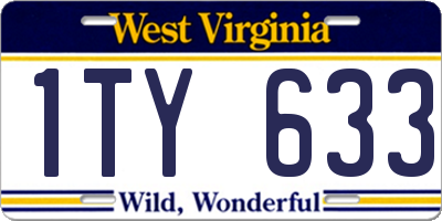 WV license plate 1TY633