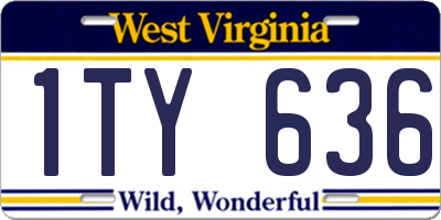 WV license plate 1TY636