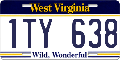 WV license plate 1TY638