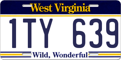 WV license plate 1TY639