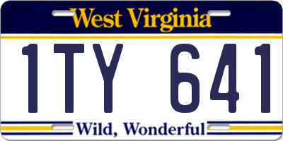 WV license plate 1TY641