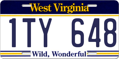 WV license plate 1TY648