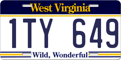 WV license plate 1TY649