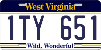 WV license plate 1TY651