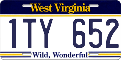 WV license plate 1TY652
