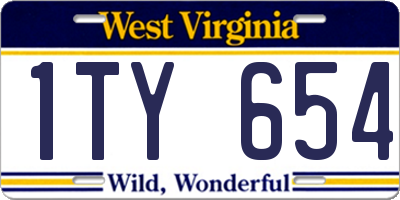 WV license plate 1TY654