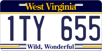 WV license plate 1TY655