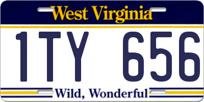 WV license plate 1TY656