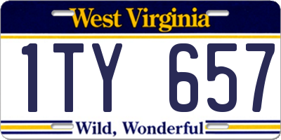 WV license plate 1TY657