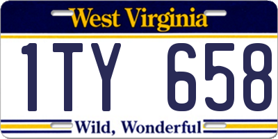 WV license plate 1TY658