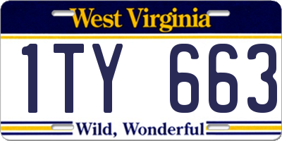 WV license plate 1TY663