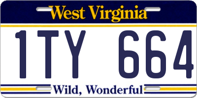 WV license plate 1TY664